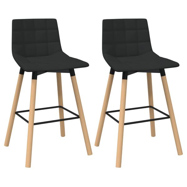 vidaXL Tabourets de bar lot de 2 noir tissu