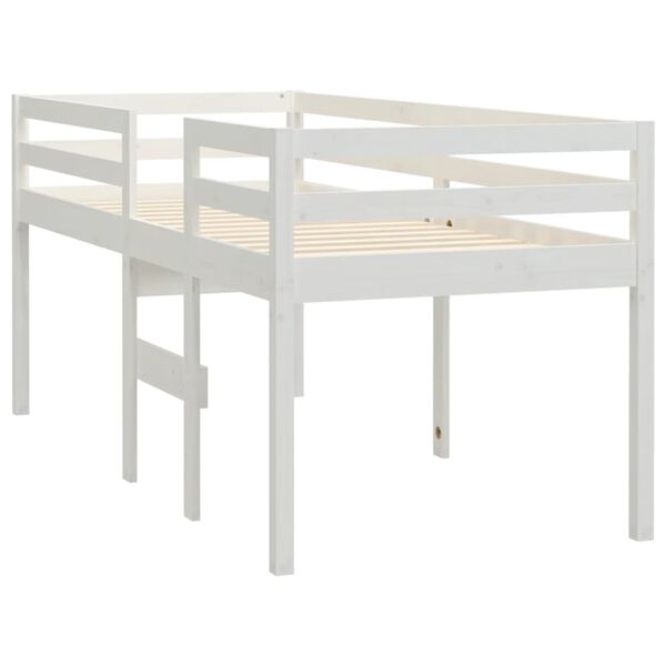 vidaXL Lit haut sans matelas blanc 75x190 cm bois de pin massif
