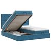 vidaXL Lit ottoman avec matelas 2 pc Bleu fonc&eacute; Velours