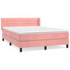 vidaXL Sommier &agrave; lattes de lit avec matelas Rose 140x190 cm Velours