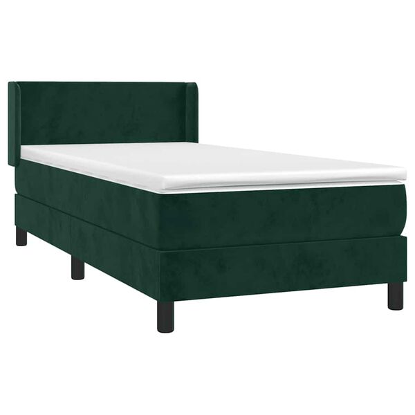 vidaXL Sommier &agrave; lattes de lit et matelas Vert fonc&eacute; 80x200 cm Velours