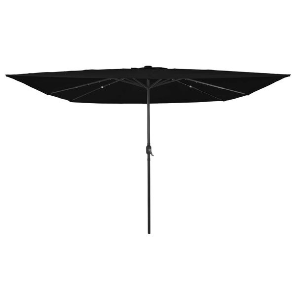 vidaXL Parasol de jardin Noir 295 x 295 x 245 cm Polyester et Acier