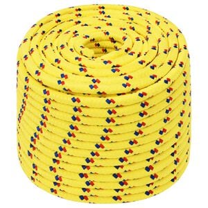 vidaXL Corde utilitaire polyvalente 12 mm 50 m Jaune PP