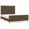 vidaXL Cadre de lit sans matelas marron fonc&eacute; 140x190 cm tissu