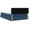 vidaXL Lit avec rangement et LED Bleu 140 x 190 cm Polyester