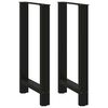 vidaXL Pieds de table de bar Noir 2 pi&egrave;ces 50 x (90-91) cm Acier