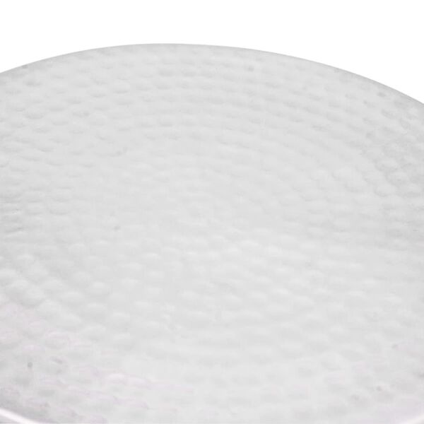 vidaXL Table d'appoint / Tabouret en forme de baril Aluminium Argent&eacute;