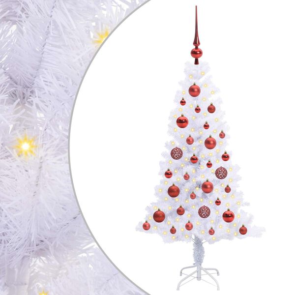 vidaXL Sapin de No&euml;l artificiel avec 150 LED Blanc 120 cm PVC et Acier