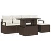 vidaXL Ensemble de canap&eacute; de jardin 6 pc Marron et Cr&egrave;me polyrotin