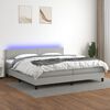 vidaXL Sommier &agrave; lattes de lit matelas LED Gris clair 200x200 cm Tissu