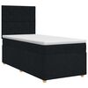 vidaXL Lit boxspring avec matelas Noir 90 x 200 cm Tissu