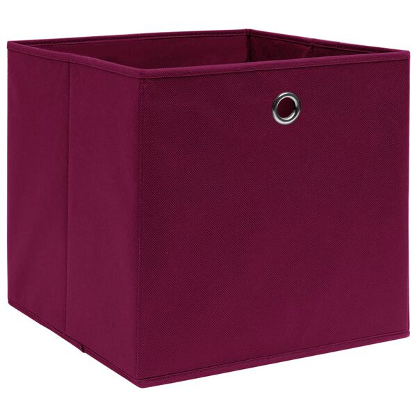 vidaXL Boîtes de rangement 4 pcs Rouge foncé 32x32x32 cm Tissu