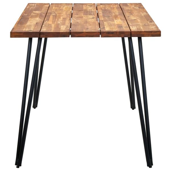 vidaXL Table de jardin avec pieds &eacute;pingle 160x80x75 cm Acacia solide