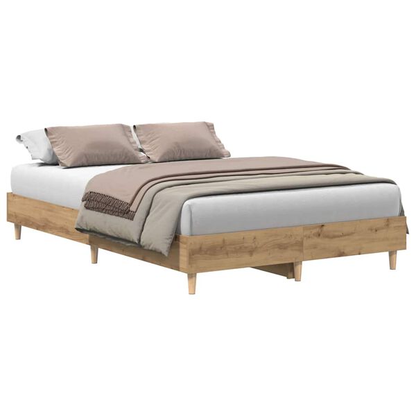 vidaXL Cadre de lit sans matelas ch&ecirc;ne artisanal 140x190 cm