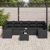 vidaXL Ensemble de canap&eacute; de jardin avec coussin 8 pcs Noir