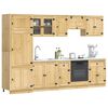 vidaXL Armoire avec tiroir avec &eacute;tag&egrave;re SKI 9 pcs Brun Miel Pin massif