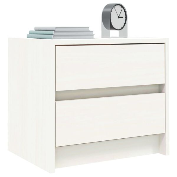 vidaXL Tables de chevet 2 pcs blanc 40x31x35,5 cm bois de pin massif