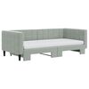 vidaXL Lit de jour avec gigogne et matelas gris clair 90x190cm velours