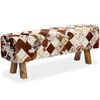 vidaXL Banc Cuir véritable de vache Motif de losange