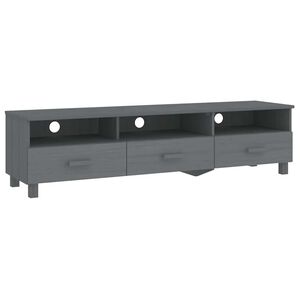 vidaXL Meuble TV HAMAR Gris fonc&eacute; 158x40x40 cm Bois massif de pin