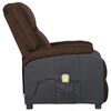 vidaXL Fauteuil de massage électrique marron foncé similicuir et tissu