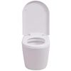 vidaXL Toilette murale avec r&eacute;servoir cach&eacute; C&eacute;ramique Blanc