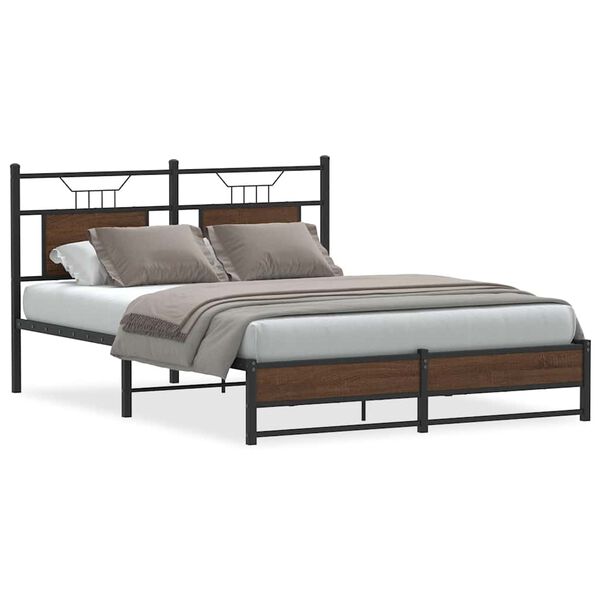 vidaXL Cadre de lit sans matelas ch&ecirc;ne marron 140x200 cm
