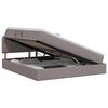 vidaXL Lit de rangement LED avec matelas Taupe 160 x 200 cm Tissu