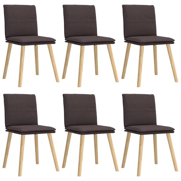 vidaXL Chaises &agrave; manger lot de 6 marron fonc&eacute; tissu