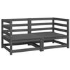 vidaXL Canap&eacute;s d'angle de jardin 2 pcs gris bois de pin massif