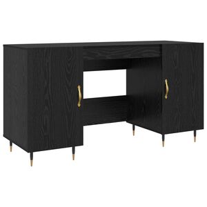 vidaXL Bureau Ch&ecirc;ne noir Bois d'ing&eacute;nierie 140 x 50 x 75 cm