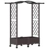 vidaXL Lit &Eacute;lev&eacute; avec Treillis et Toit Marron 124 x 40 x 129 cm PP