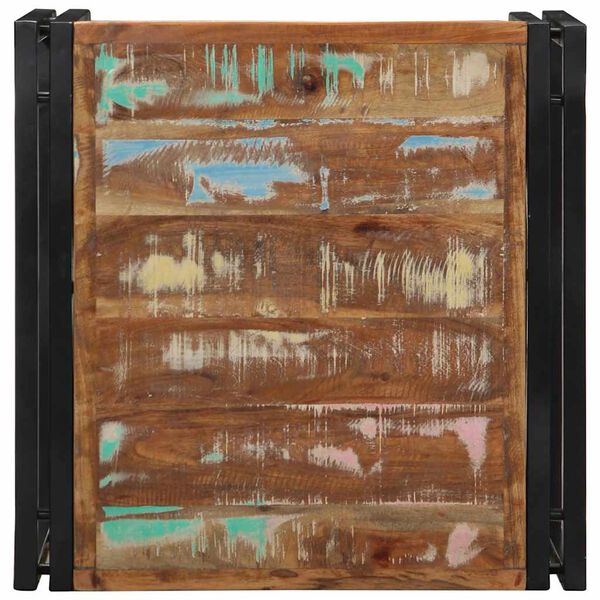 vidaXL Table basse multicolore 50x50x35 cm bois de r&eacute;cup&eacute;ration massif