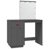 vidaXL Coiffeuse avec LED Gris 95x50x133,5 cm Bois de pin massif