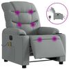 vidaXL Fauteuil de massage inclinable &eacute;lectrique gris clair tissu