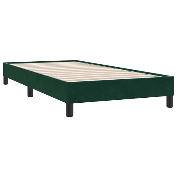 vidaXL Cadre de lit sans matelas vert fonc&eacute; 100x210 cm velours