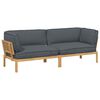 vidaXL Ensemble de Canap&eacute;s 2 pc Anthracite Bois d'Acacia Massif