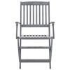 vidaXL Chaises pliables d'extérieur lot de 2 et coussins Bois d'acacia
