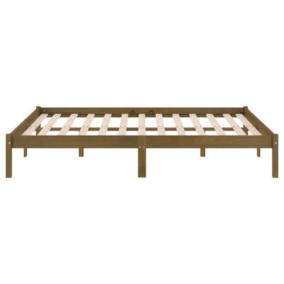 vidaXL Cadre de lit Marron miel Bois de pin massif 140x200 cm