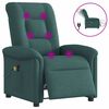 vidaXL Fauteuil de massage inclinable &eacute;lectrique Vert fonc&eacute; Tissu