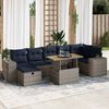 vidaXL Salon de jardin 8pcs avec coussins marron r&eacute;sine tress&eacute;e acacia