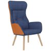 vidaXL Chaise de relaxation avec repose-pied Bleu Similicuir et tissu