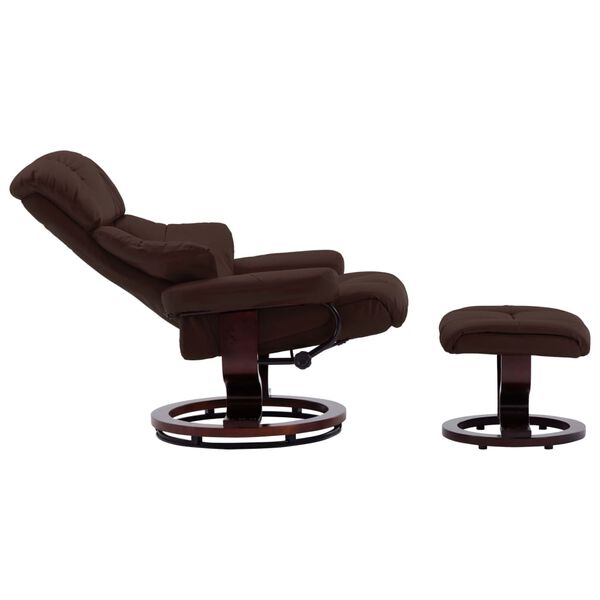 vidaXL Fauteuil inclinable avec repose-pied similicuir et bois courb&eacute;
