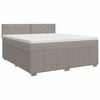 vidaXL Lit boxspring avec matelas Taupe 160 x 200 cm Tissu