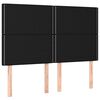 vidaXL T&ecirc;te de lit Noir 144x5x118/128 cm Tissu