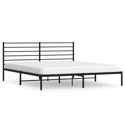 vidaXL Cadre de lit métal sans matelas avec tête de lit noir 183x213cm