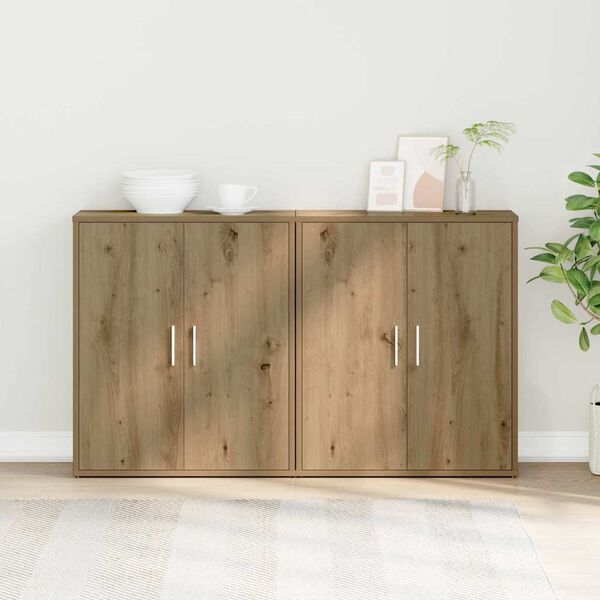 vidaXL Buffet 2 pcs Ch&ecirc;ne artisanal 60 x 31 x 70 cm Bois d'ing&eacute;nierie