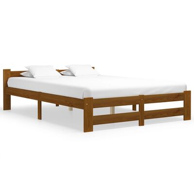 vidaXL Cadre de lit sans matelas marron miel pin massif 120x200 cm