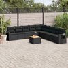 vidaXL Salon de jardin 10 pcs avec coussins noir r&eacute;sine tress&eacute;e