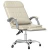 vidaXL Fauteuil de massage inclinable de bureau Cr&egrave;me Similicuir